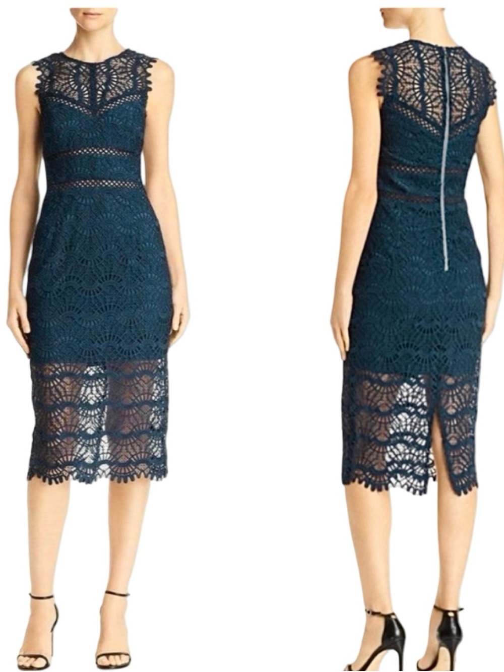 Bardot Mariano Lace Sheath Sleeveless 
Midi Dress in Teal sz US 6 EUC